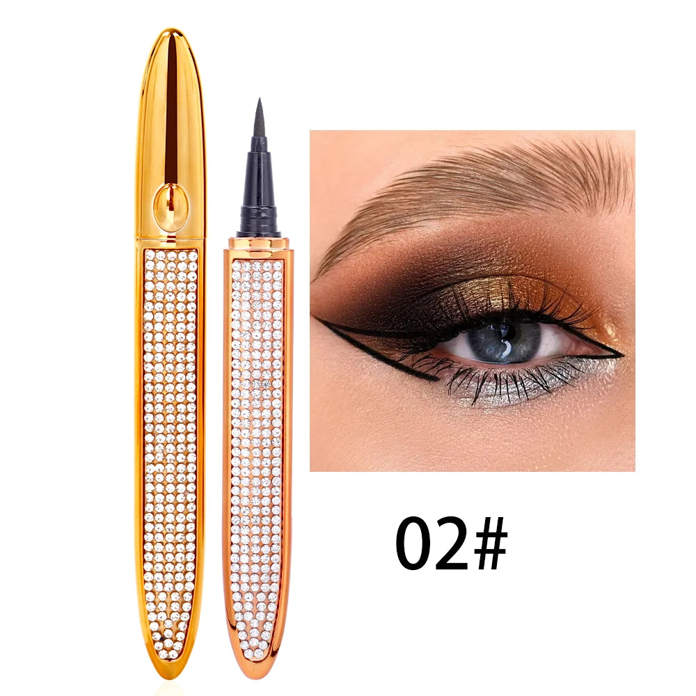 "2-in-1 Self-Adhesive Eyelashes with Quick-Drying Eye Liner Pen"