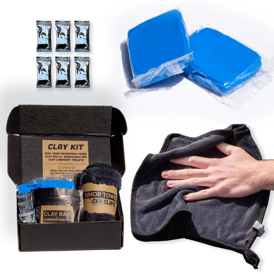 Professional title: "Automotive Clay Bar Care Kit with Microfiber Drying Towel for Scratch-Free Finish | Paint Renewal and Contaminant Cleansing"