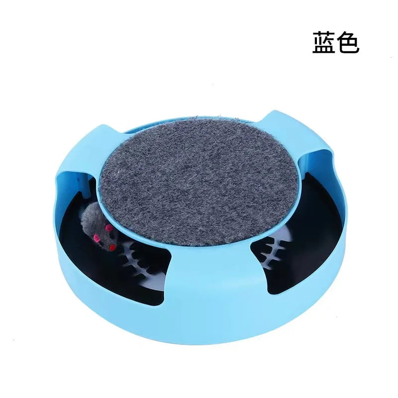 Interactive Cat Toy Turntable Roller with Mouse Track - Intelligence Training & Scratching - Funny Games - Pet Toy Accessories