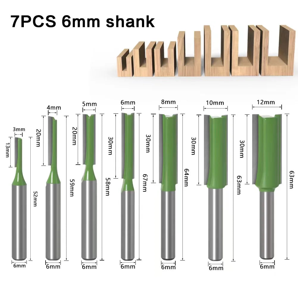 "Premium Set of Flush Trim Router Bits for Precision Woodworking"