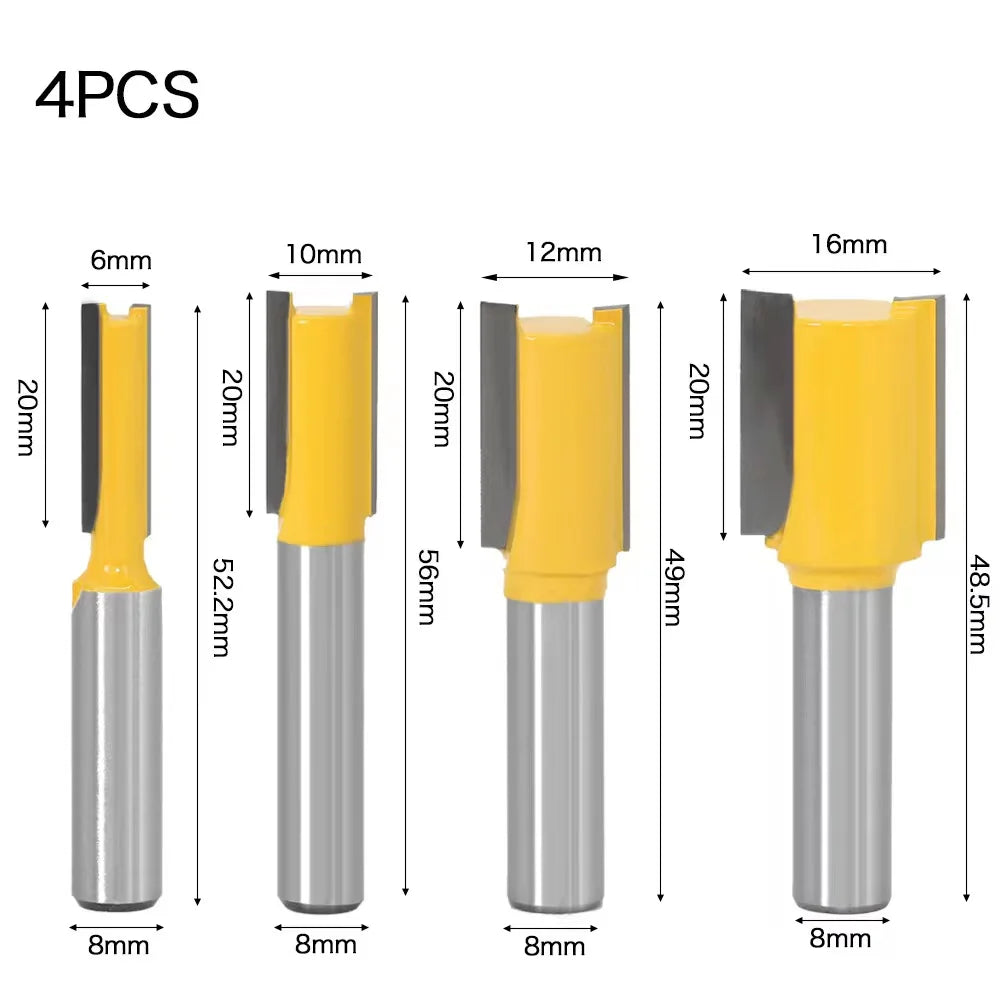 "Premium Set of Flush Trim Router Bits for Precision Woodworking"