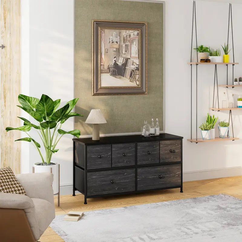 "Raybee Furniture 6-Drawer Dresser with High Space Utilization - Perfect for Closet, Living Room, or Playroom!"