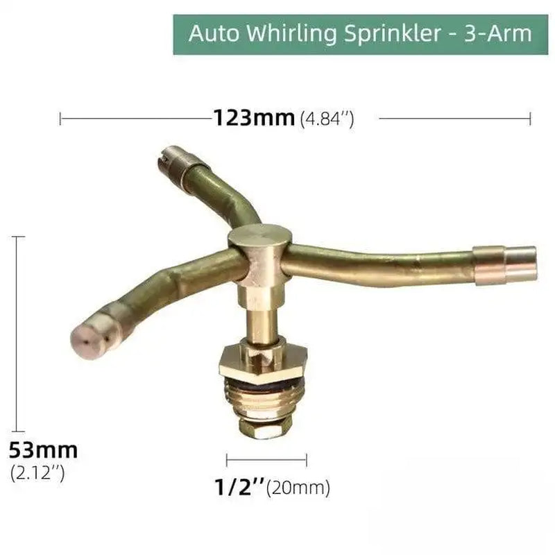 "360 Degree Auto-Rotating Garden Sprinkler with Brass Sprayer"