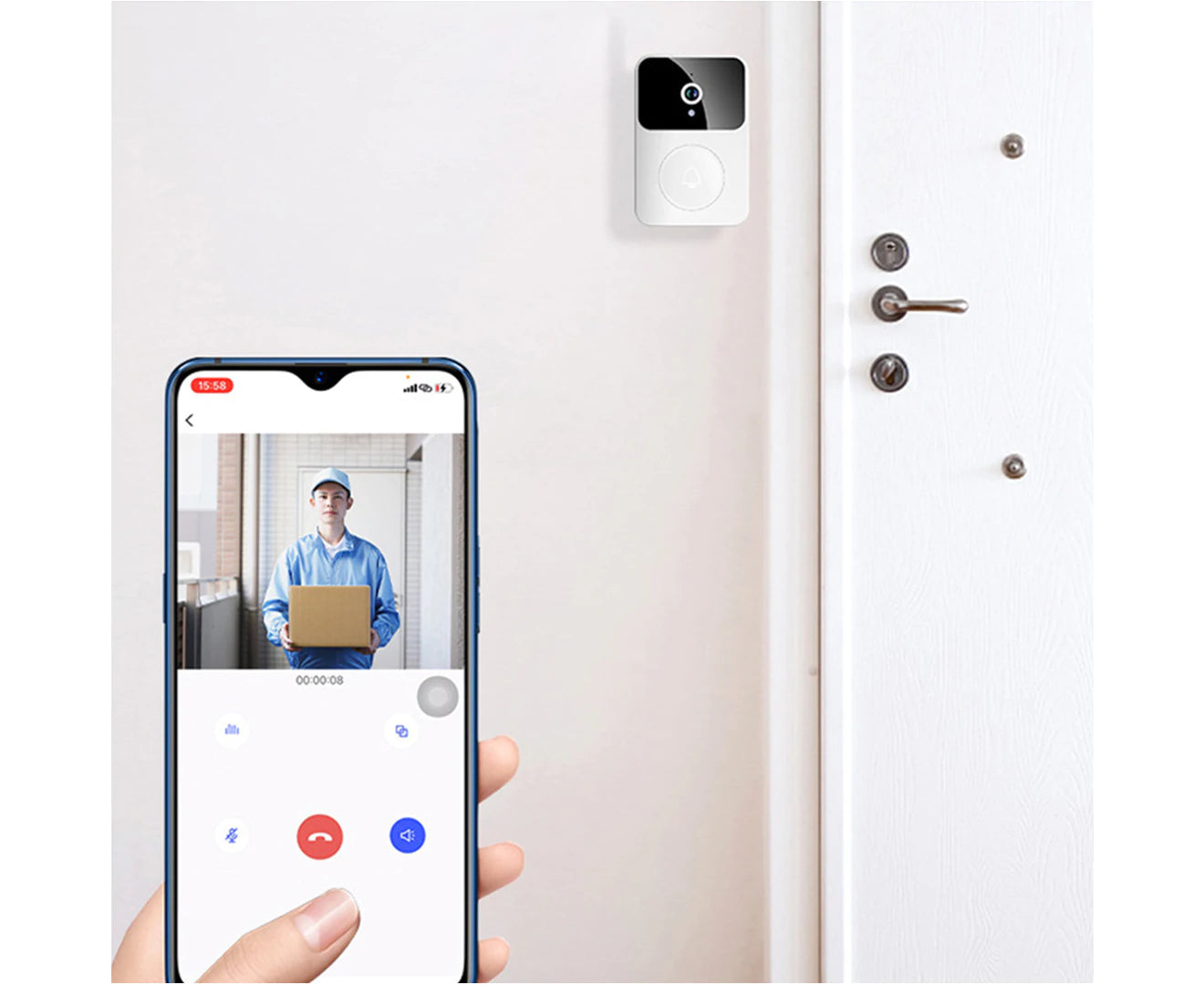 "Smart Wireless Video Doorbell with Wifi Intercom and Security Camera"