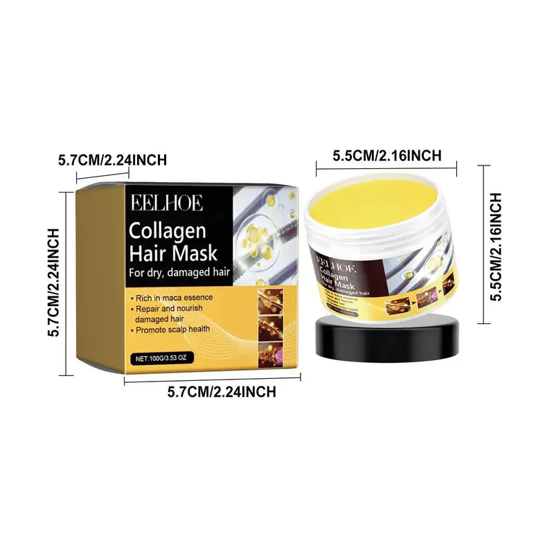 Revitalizing Collagen Hair Mask for Hydrating and Nourishing Dry, Damaged Hair - Unisex Haircare Treatment