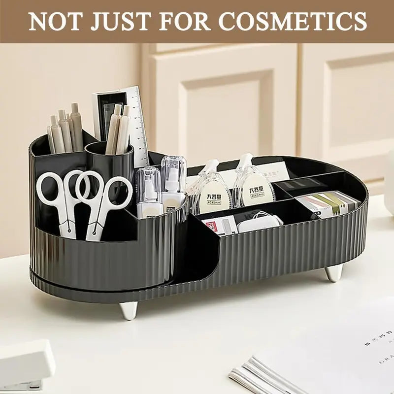 ``360° Rotating Makeup Organizer for Large Cosmetic Collection - Store Your Skincare, Brushes, and Lipsticks with Ease!``