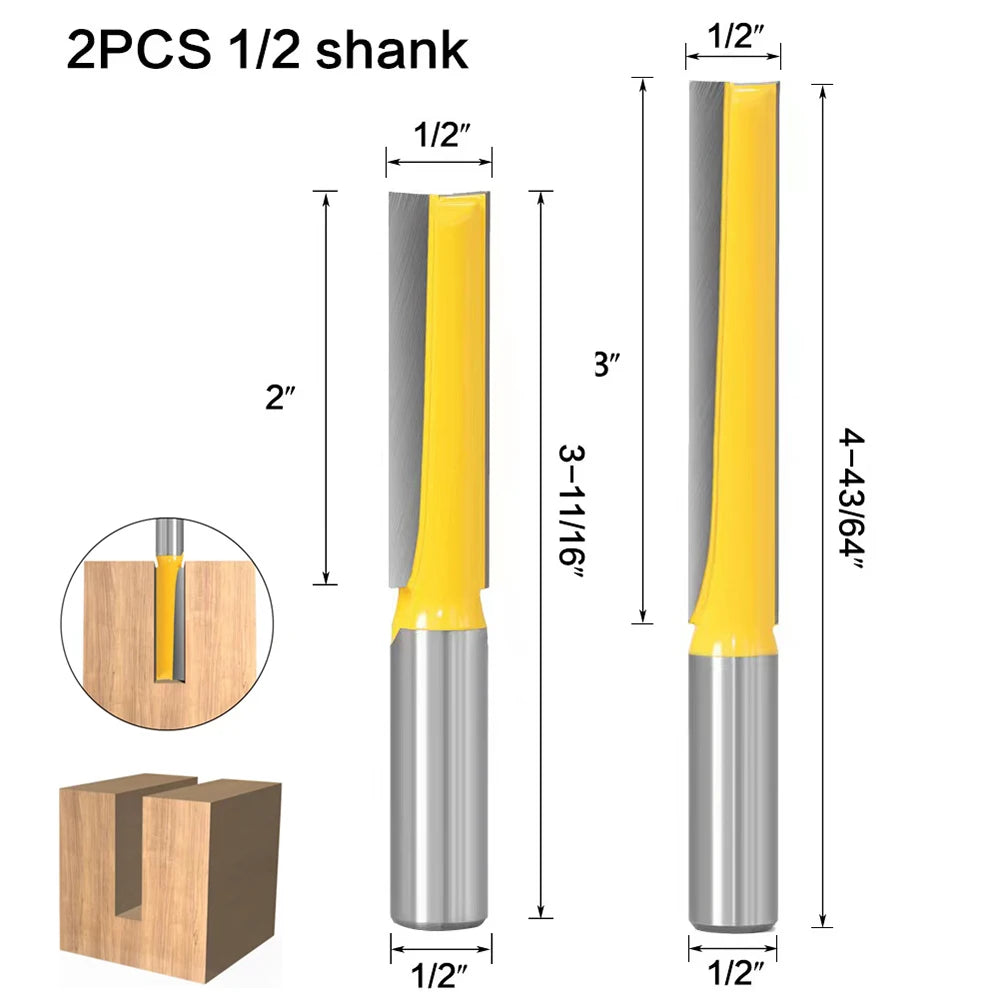 "Premium Set of Flush Trim Router Bits for Precision Woodworking"