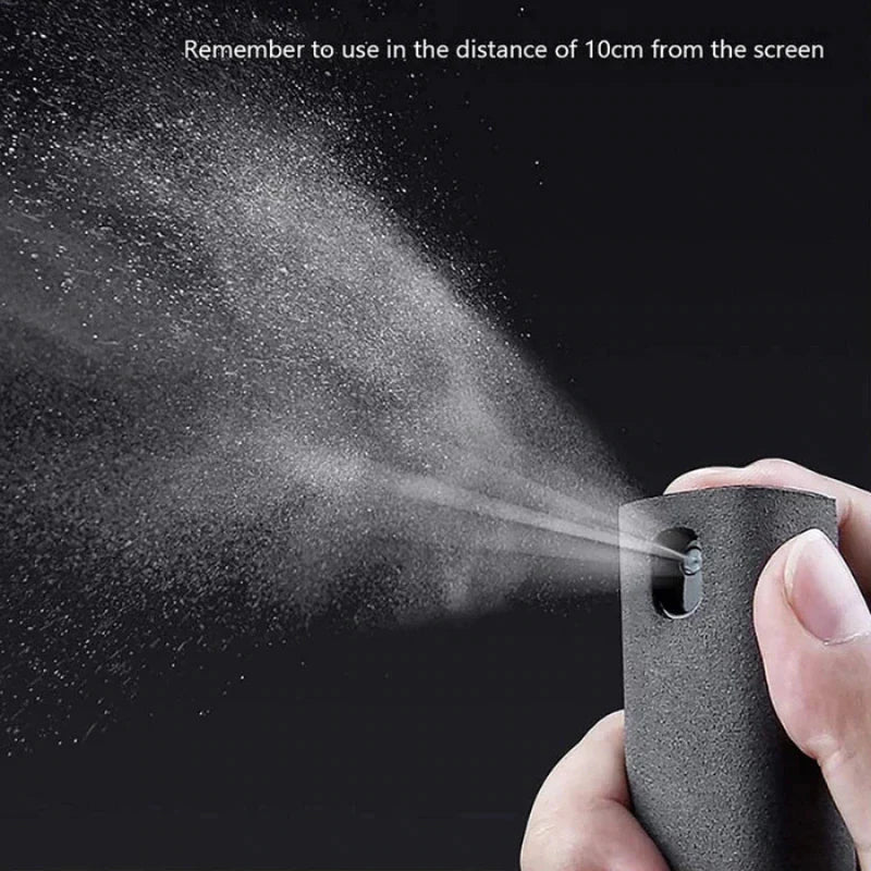 "2-in-1 Microfiber Screen Cleaner Spray Set for Mobile Phones, iPads, Computers, and Glasses"