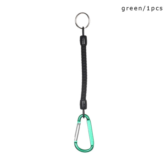 1PC TPU Retractable Spring Elastic Rope Security Lock Plastic Retractable Tether Anti-Lost Keychain Carabiner Climbing Accessory