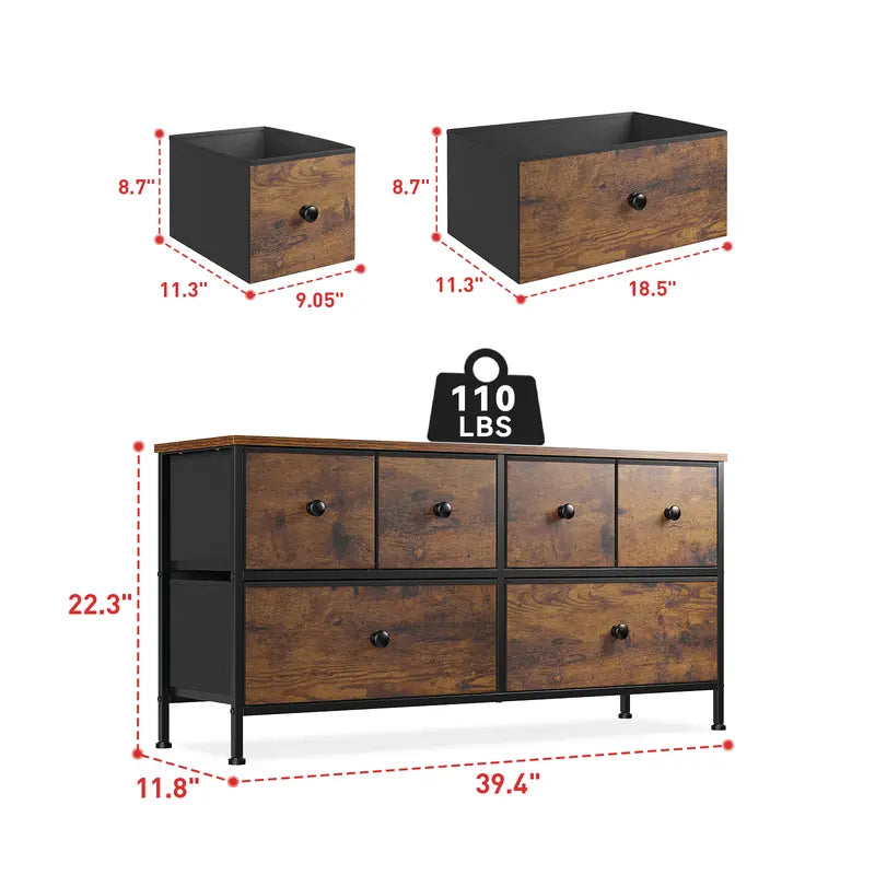 "Raybee Furniture 6-Drawer Dresser with High Space Utilization - Perfect for Closet, Living Room, or Playroom!"