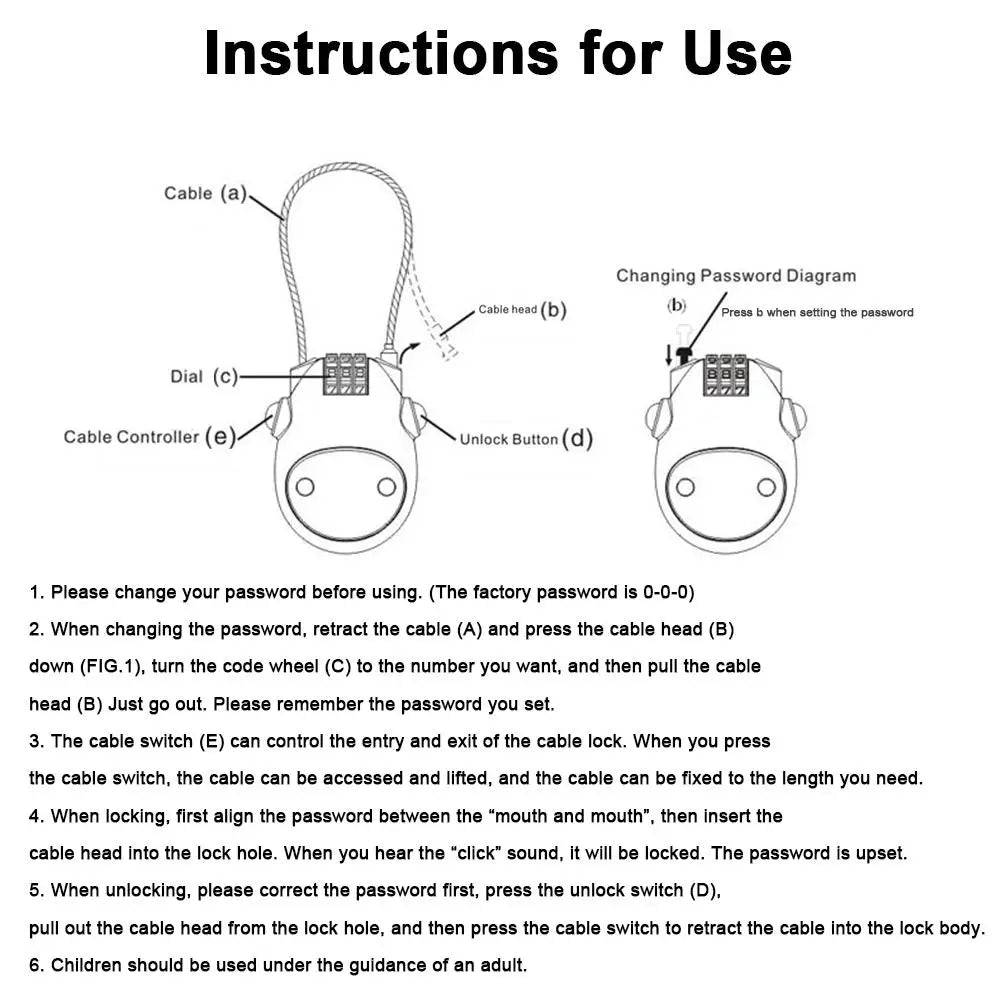 Professional Title: "Premium  Bicycle Security Combination Lock with Telescopic Steel Cable - Anti-Theft Safety Protection for Bikes, Suitcases, and Luggage"