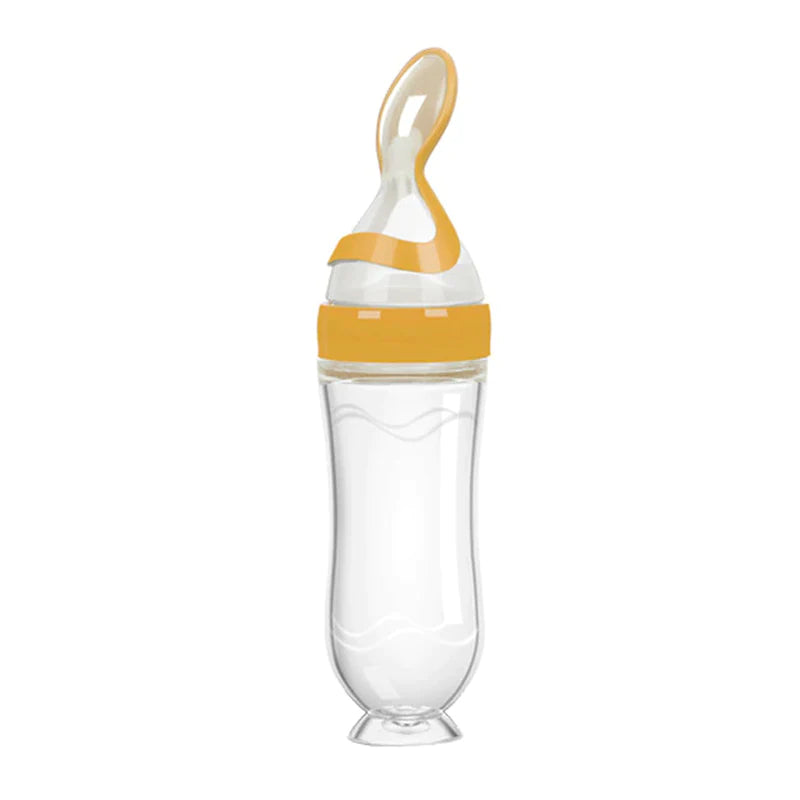 "Squeeze Feeding Bottle: Silicone Newborn Baby Rice Spoon & Cereal Food Feeder Set"