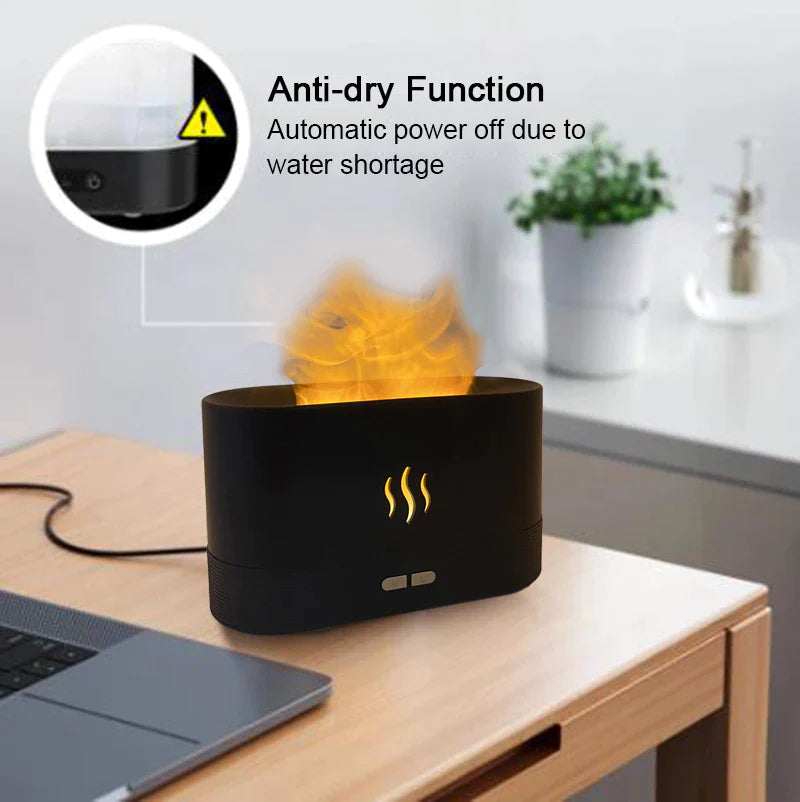 "Flame Air Humidifier: 2022 New USB Aroma Diffuser for Home and Office"