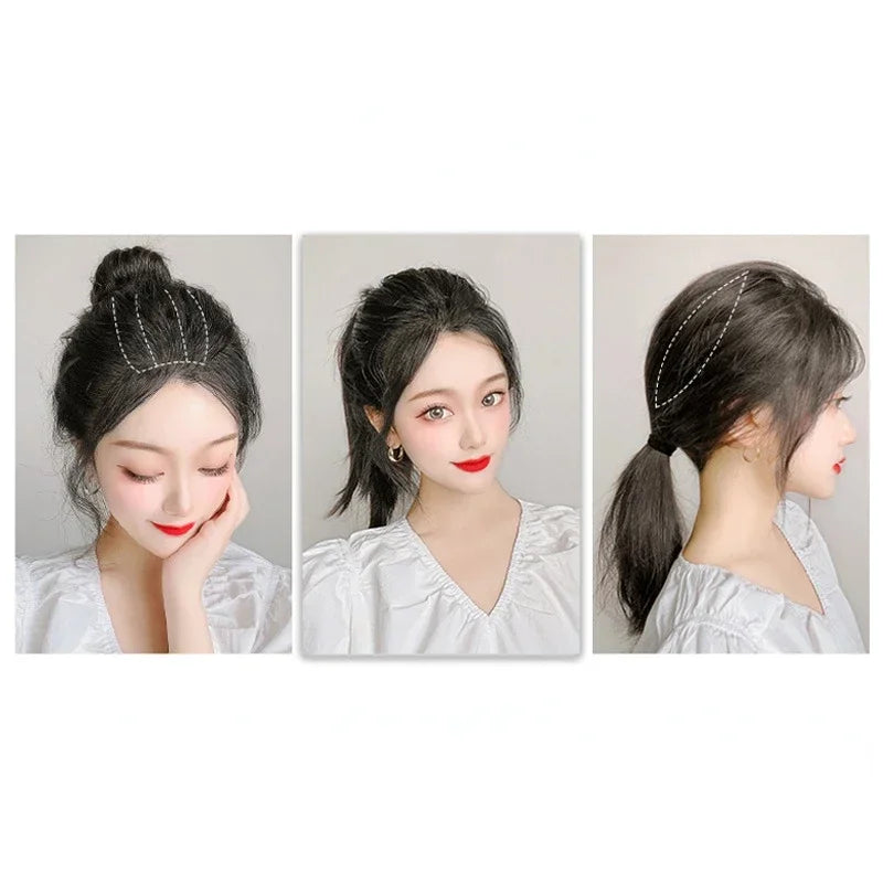 "Volumizing Hair Cushion Pad for Women - Invisible Synthetic Hair Base Clip for Fluffy Bun Hairstyles"