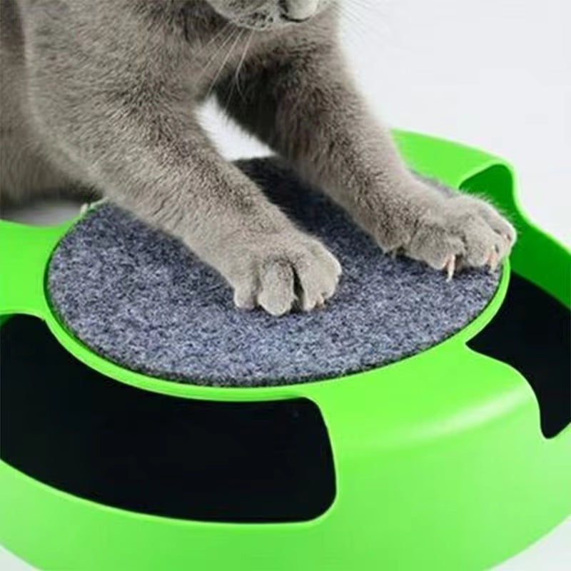 Interactive Cat Toy Turntable Roller with Mouse Track - Intelligence Training & Scratching - Funny Games - Pet Toy Accessories