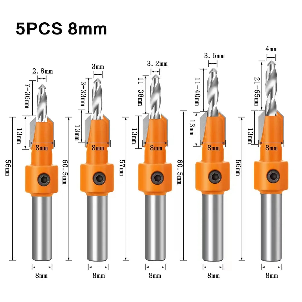 "Premium Set of Flush Trim Router Bits for Precision Woodworking"