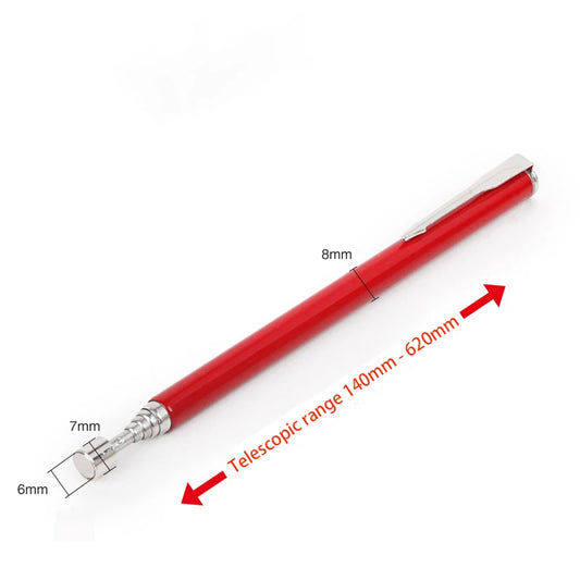 "Telescopic Magnetic Pen with Light: Extendable Tool for Easy Screw and Bolt Pick-Up"