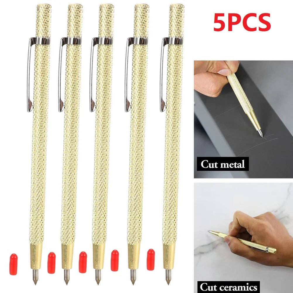 Metal Tile Cutting Pen with Tungsten Carbide Tip - 5 Piece Set