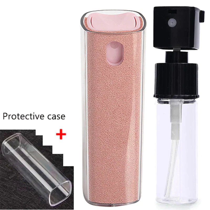 "2-in-1 Microfiber Screen Cleaner Spray Set for Mobile Phones, iPads, Computers, and Glasses"