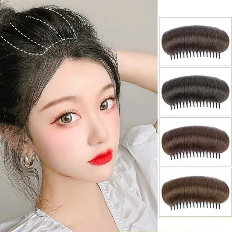 "Volumizing Hair Cushion Pad for Women - Invisible Synthetic Hair Base Clip for Fluffy Bun Hairstyles"