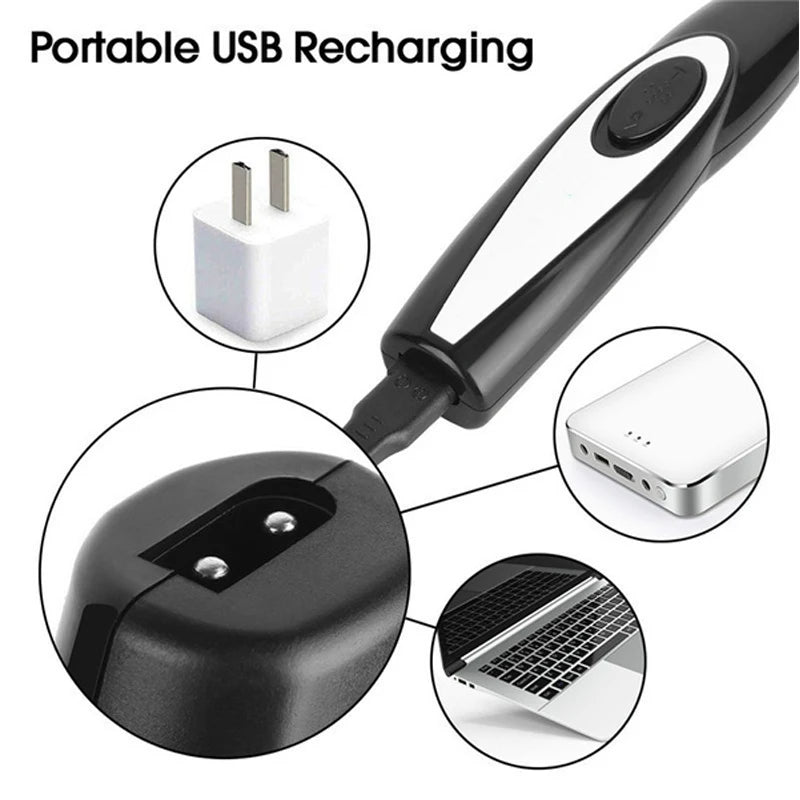 Professional Title: "Rechargeable Pet Grooming Kit for Dogs and Cats - Low Noise Electric Trimmer for Ears, Eyes, Paw, and Fur"