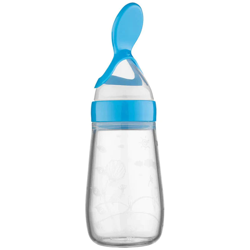 "Squeeze Feeding Bottle: Silicone Newborn Baby Rice Spoon & Cereal Food Feeder Set"