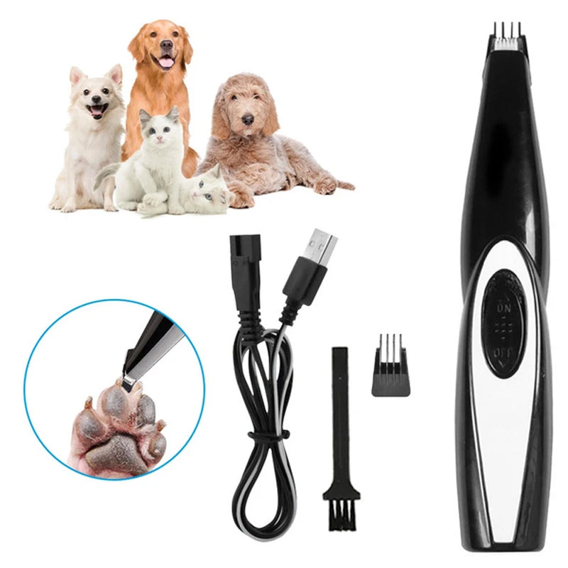 Professional Title: "Rechargeable Pet Grooming Kit for Dogs and Cats - Low Noise Electric Trimmer for Ears, Eyes, Paw, and Fur"