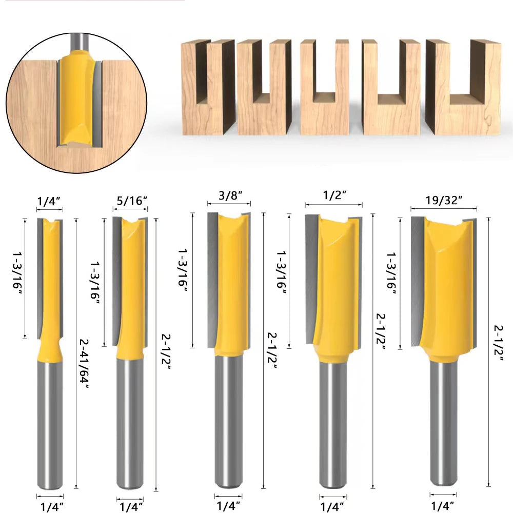 "Premium Set of Flush Trim Router Bits for Precision Woodworking"