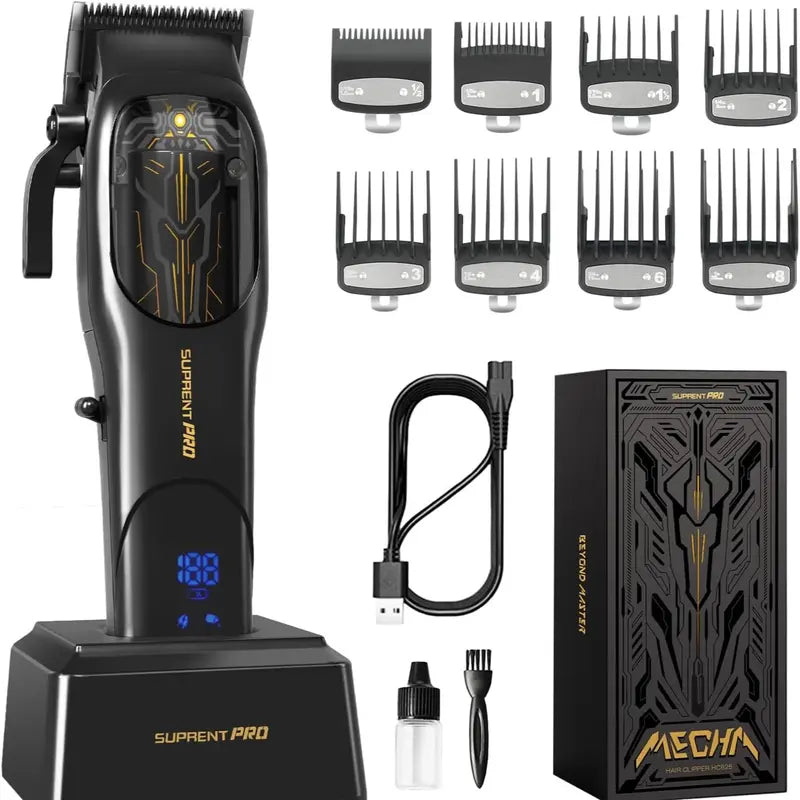 SUPRENT PRO The Mecha Professional Hair Clippers - Cordless Set with Charging Dock