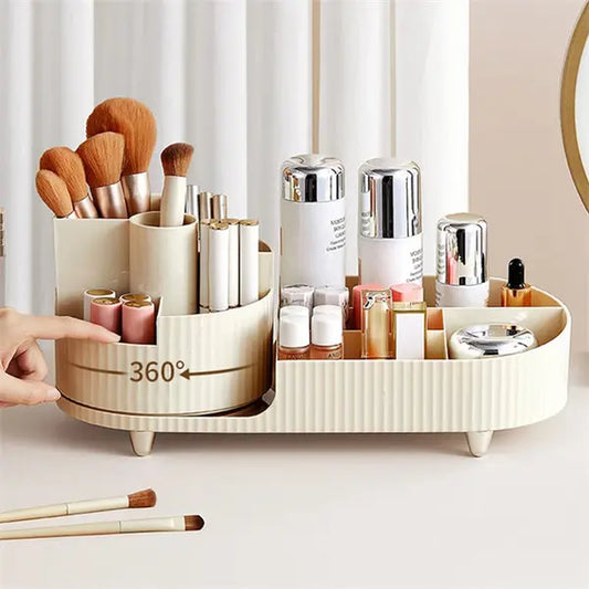 ``360° Rotating Makeup Organizer for Large Cosmetic Collection - Store Your Skincare, Brushes, and Lipsticks with Ease!``