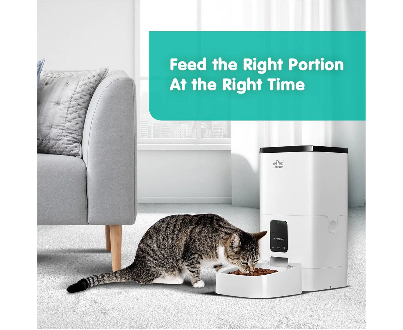 "Smart Petscene 6L Wi-Fi Enabled Automatic Pet Feeder with App Control"