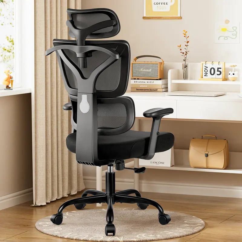 Luxury Ergonomic Office Chair with High Back, Reclining Feature, and Lumbar Support