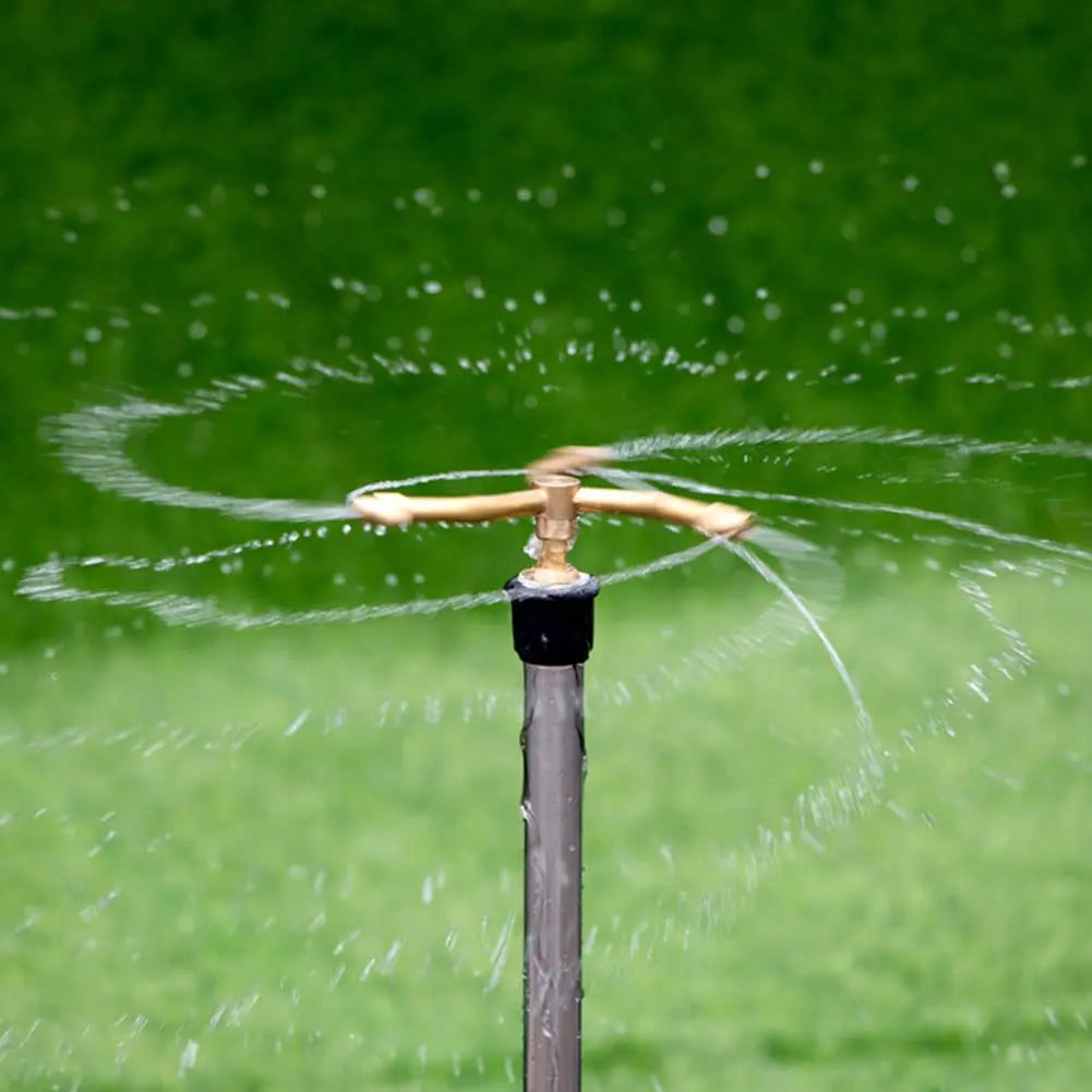 "360 Degree Auto-Rotating Garden Sprinkler with Brass Sprayer"