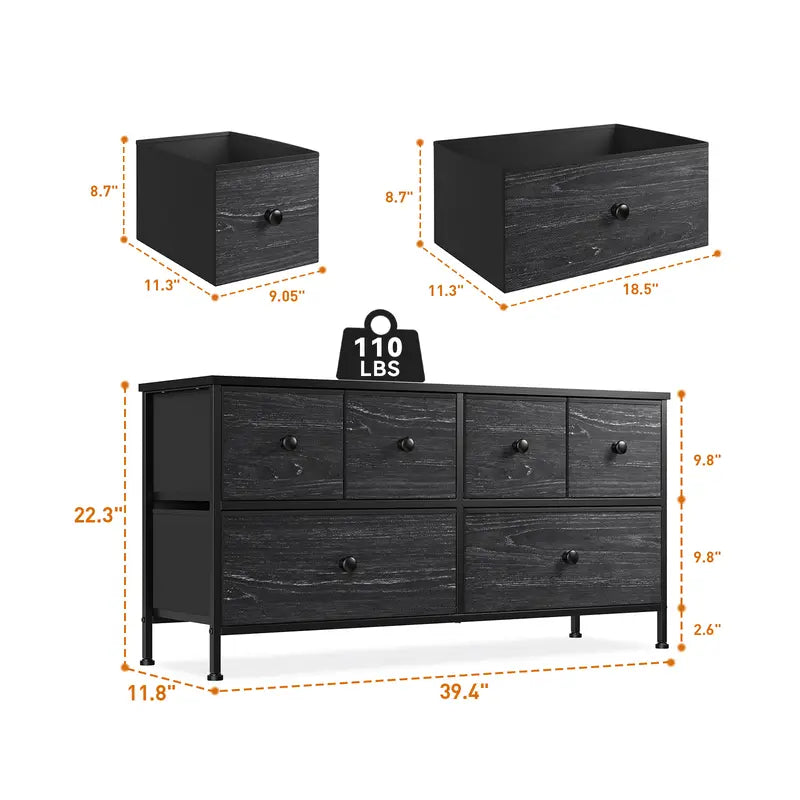 "Raybee Furniture 6-Drawer Dresser with High Space Utilization - Perfect for Closet, Living Room, or Playroom!"