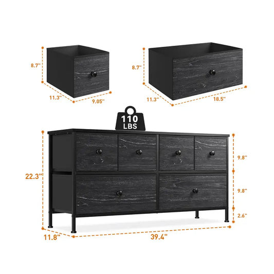 "Raybee Furniture 6-Drawer Dresser with High Space Utilization - Perfect for Closet, Living Room, or Playroom!"