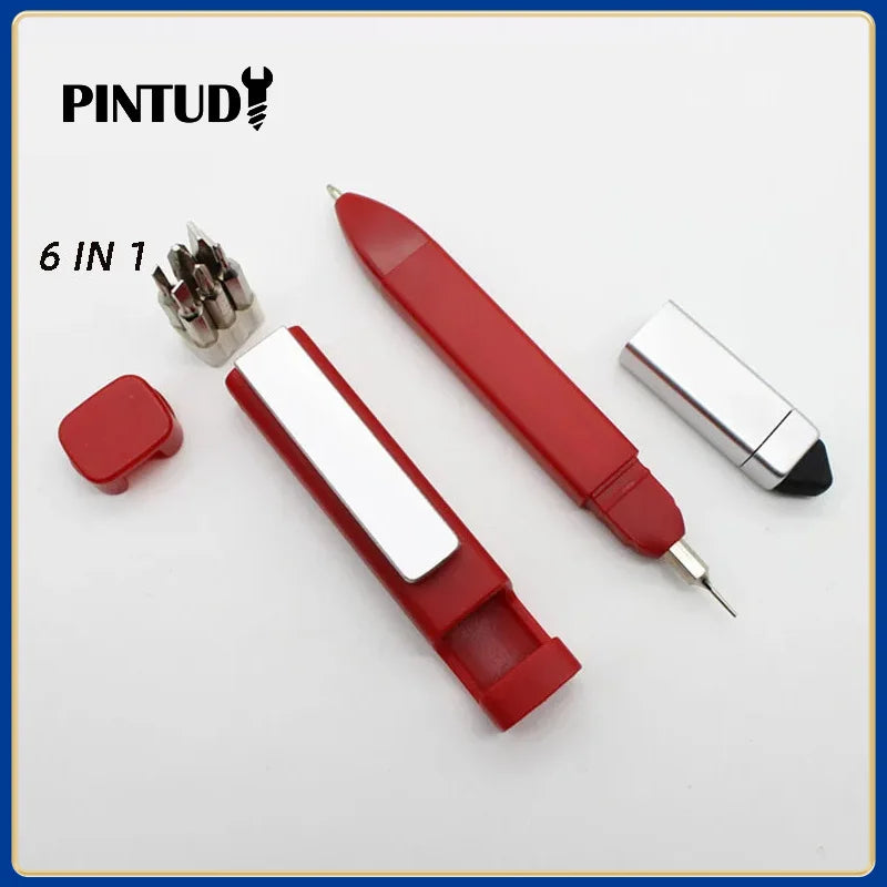 "Mini 8-in-1 Multi-Tool Pen with Touch Screen Stylus and Screwdriver Bits"