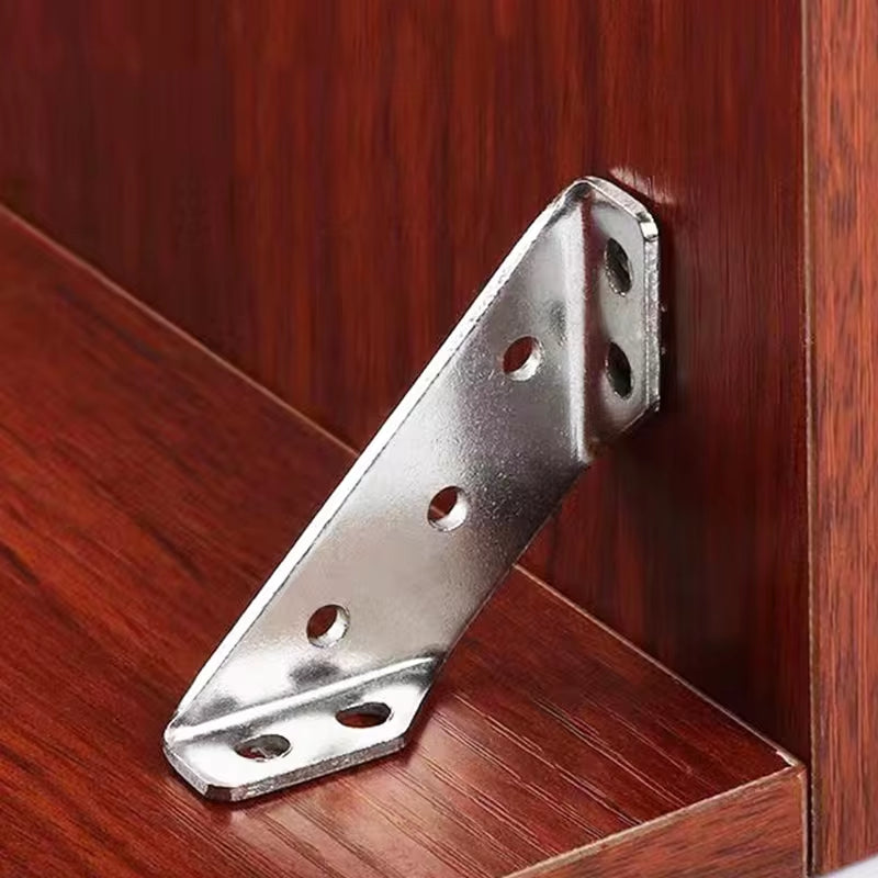 "Stainless Steel Heavy Duty Angle Brackets - Set of 4 for Furniture, Drawers, and Shelves"