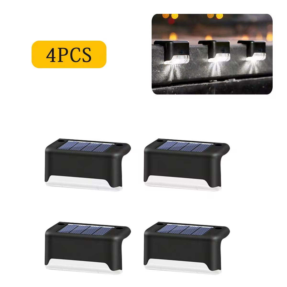 "Waterproof Solar LED Stair Lights for Garden, Patio, Yard - Outdoor Step Deck Lighting"