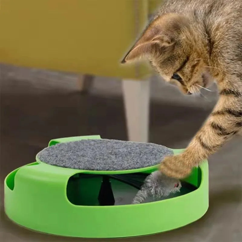 Interactive Cat Toy Turntable Roller with Mouse Track - Intelligence Training & Scratching - Funny Games - Pet Toy Accessories