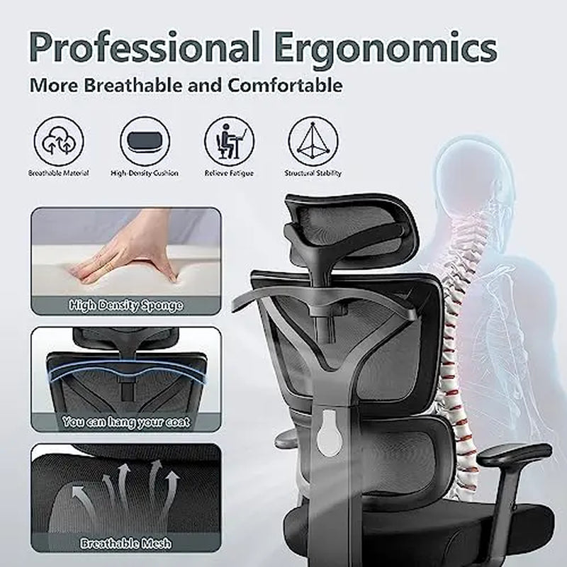 Luxury Ergonomic Office Chair with High Back, Reclining Feature, and Lumbar Support