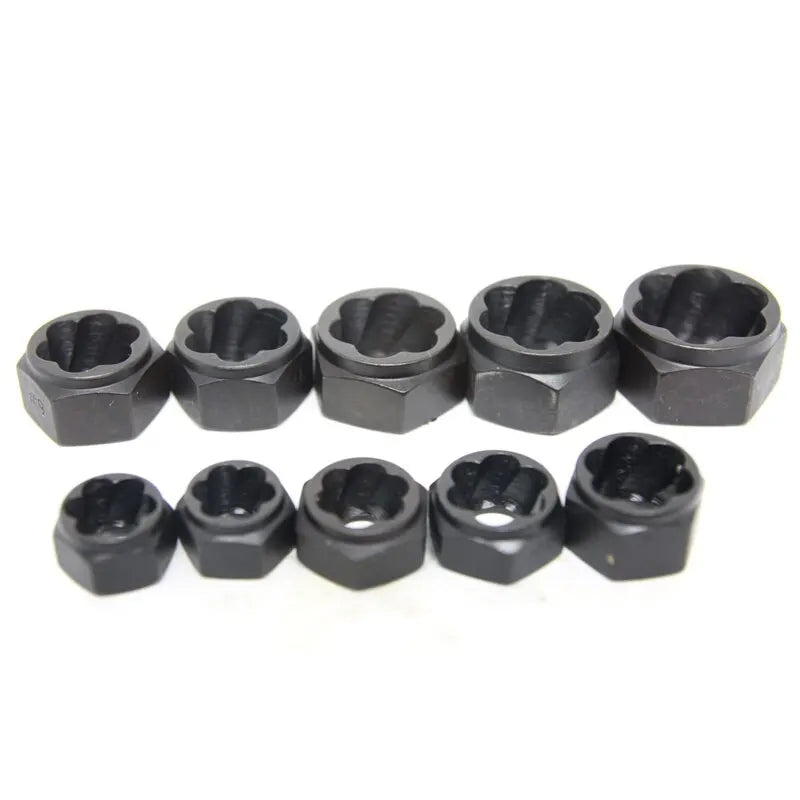 "10-Piece Bolt Extractor Socket Set for Stripped Screws and Bolts"