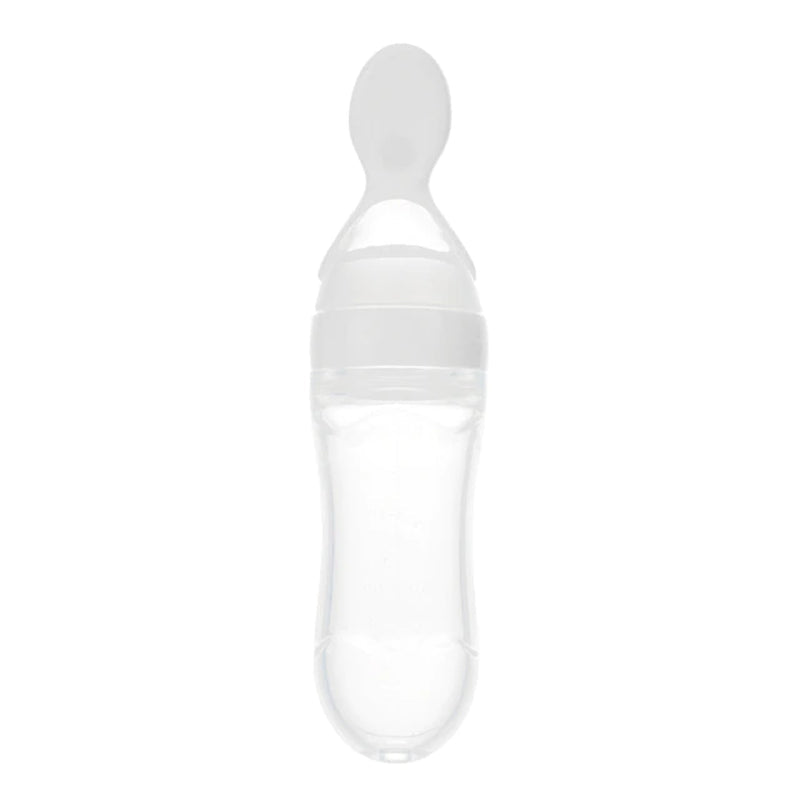 "Squeeze Feeding Bottle: Silicone Newborn Baby Rice Spoon & Cereal Food Feeder Set"