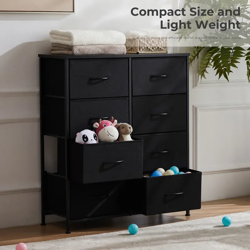 Tall Fabric Storage Tower Dresser with 8 Drawers - Stylish Organizer for Bedroom, Closet, Entryway