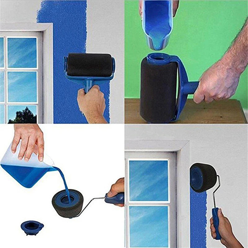 "8-Piece DIY Wall Painting Set with Corner Brush and Handle Tools - Easy-to-Operate Household Paint Rollers"